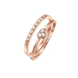Elli Elli Ring Herz Memoire Zirkonia 2er Set 925 Silber Ringe Damen