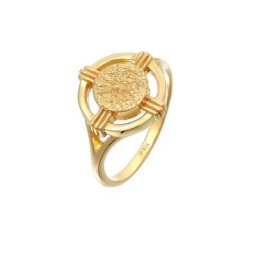 Elli Elli Ring Coin Rund Kreis Organic Retro Look 925 Silber Ringe Damen