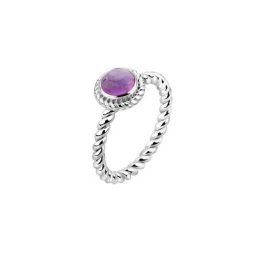 Nenalina Nenalina Ring Amethyst Geburtsstein Februar Boho 925er Silber Ringe Damen