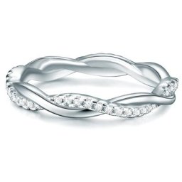 Trilani Ring Sterling Silber Zirkonia in Silber Ringe Weiss Damen