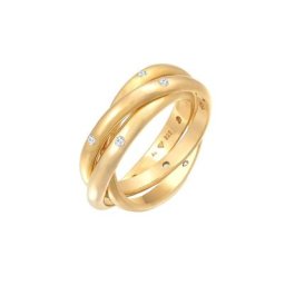 Elli PREMIUM Elli PREMIUM Ring Wickelring Trio Basic Zirkonia 925 Silber Ringe Damen