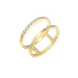 Elli PREMIUM Elli PREMIUM Ring Verlobungsring Doppelring Topas Stein 375 Gelbgold Ringe Damen