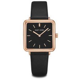 Eastside Quarzuhr Grand in Roségold Echtleder in Schwarz Damenuhren Damen