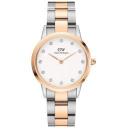 Daniel Wellington Iconic Link Lumine Roségold silber White Damenuhren Schwarz Damen