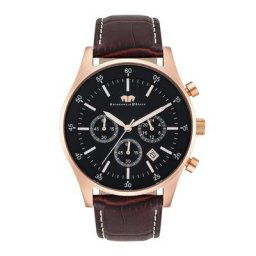 Rhodenwald & Söhne Chronograph Goodwill in Roségold Echtleder in Dunkelbraun Herrenuhren Herren