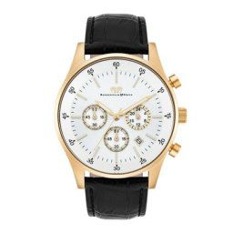 Rhodenwald & Söhne Chronograph Goodwill in Gelbgold Echtleder in Schwarz Herrenuhren Herren