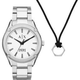 Armani Exchange Uhren-Set Edelstahl Schmuck-Set Herren