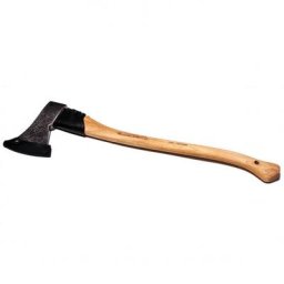 Forstaxt mit USA-Hickorystiel und Lederschneidenschutz, klar lackiert, 70 cm