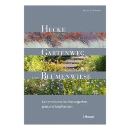 Hecke, Gartenweg und Blumenwiese