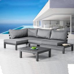 Lounge-Set Luanda 3-teilig, grau