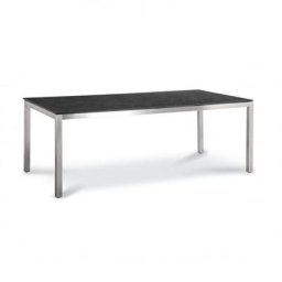 Tisch Marbella 210x100 cm, Edelstahl/ Ardesia