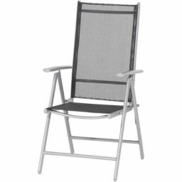 Klappsessel 2er-Set Saturn, 105x56x67 cm, silber/schwarz