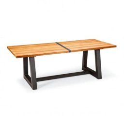 Tisch Campione 220x100cm, anthrazit/ teak