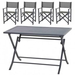 Gartenmöbel-Set Paulo mit 4 Klappstühlen und 1 Klapptisch