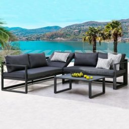 Lounge- Set Rhodos 3- teilig, anthrazit