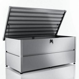 Gartenbox M mit Schloss, 165x85x69 cm, silber