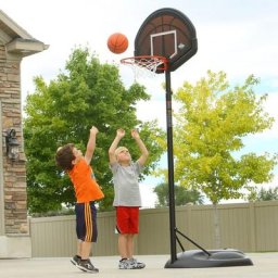 Basketball Korb Alabama, schwarz/rot
