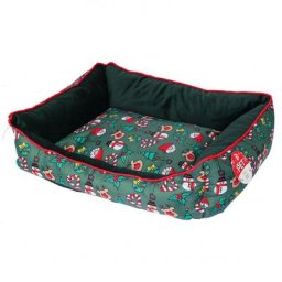 Hundekorb mit Weihnachtsmotiven