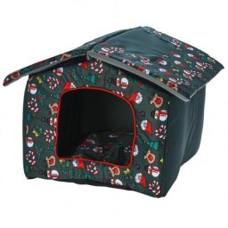 Haustierhütte mit Weihnachtsmotiven