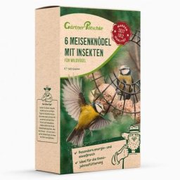 Meisenknödel mit Insekten für Wildvögel, ohne Netz, 6 Stück