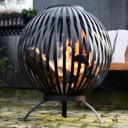 Feuerball Starlight, 74x59x59 cm, Karbonstahl, schwarz