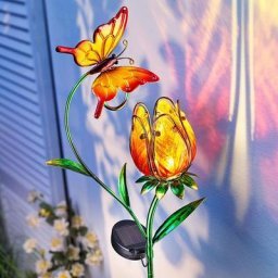 Solar-Gartenstecker Blume, 2er-Set
