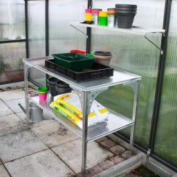 Universal Alumium Tisch, 64cm x 121cm x 80cm, silber