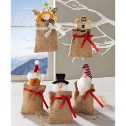 Geschenksäckchen aus Jute, 5er-Set