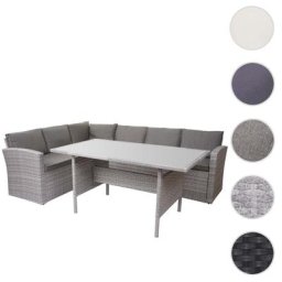 Poly-Rattan-Garnitur HWC-A29, Gartengarnitur Sitzgruppe Lounge-Esstisch-Set Sofa ~ Variantenangebot