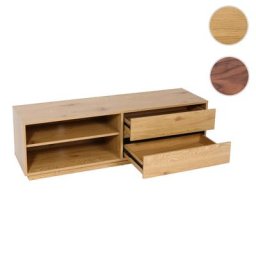 TV-Rack HWC-J78, Fernsehtisch Lowboard Kommode, Schublade, MDF 42x140x40cm ~ Variantenangebot