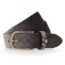 b.belt Sefora Nietengürtel Leder Gürtel Grau Damen