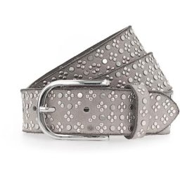b.belt Nietengürtel Leder Gürtel Grau Damen