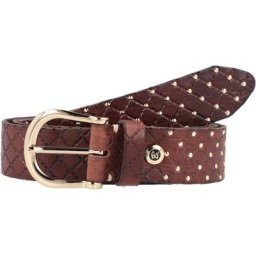b.belt Lina Gold Nietengürtel Leder Gürtel Braun Damen