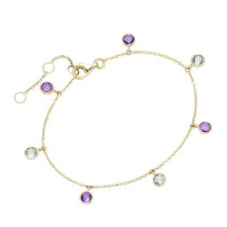 Luigi Merano Armband Amethyste als Behang, Gold 585 Armbänder & Armreife Violett Damen