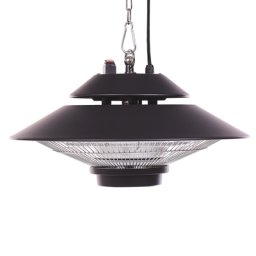 Deckenheizstrahler Schwarz Aluminium Elektro Halogen Infrarot 1500 Watt mit Überhitzungsschutz Fernbedienung Deckenmontage Outdoor Außen