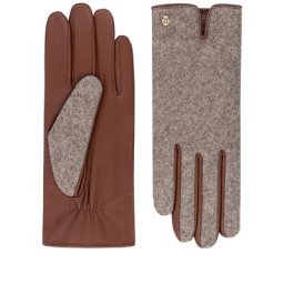 ROECKL Handschuhe Grünwald für Damen Loden-Leder Saddle Brown