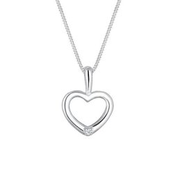 Elli DIAMONDS Elli DIAMONDS Halskette Herz Filigran Diamant (0.015 ct.) 925 Silber Ketten Damen