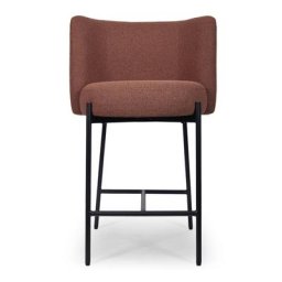 Barhocker RAY - Barhocker, Terracotta Blush & schwarzes Metall, H65
