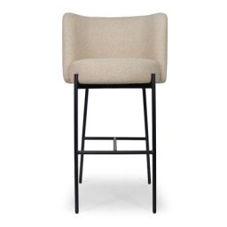 Barhocker RAY - Barhocker, Sesambeige & schwarzes Metall, H78