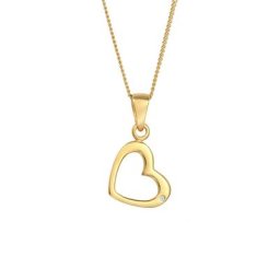 Elli DIAMONDS Elli DIAMONDS Halskette Herz Liebe Diamant (0.005 ct.) 585 Gelbgold Ketten Damen