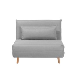 Sofa Hellgrau Polsterbezug Einzelsofa Schlaffunktion Modern Wohnzimmer