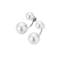 Giorgio Martello Milano Ohrstecker 2-teilig mit Perle Ohrringe Weiss Damen