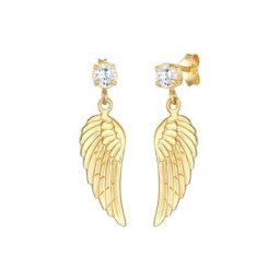 Nenalina Nenalina Ohrringe Flügel Glücksbringer Zirkonia Hänger 925 Silber Damen