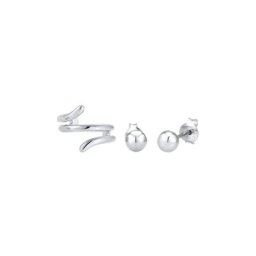 Elli Elli Ohrringe Set Stecker Earcuff Geo Basic Minimal 925 Silber Damen