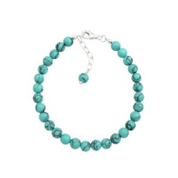 Elli Elli Armband Türkiser Howlit Kugel Boho 925 Sterling Silber Armbänder & Armreife Damen