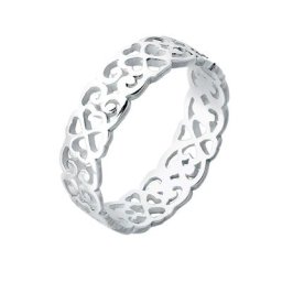 Elli Elli Ring Herz Kleeblatt Ornament Cut Out 925 Silber Ringe Damen