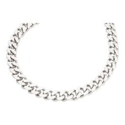 Jacques Charrel Kette modern, Glieder in Panzerkettenoptik, Edelstahl Ketten Silber Damen