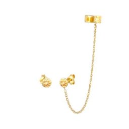 Elli Elli Ohrringe Earcuff Stecker Rund Organic Struktur 925 Silber Damen