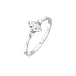 Elli Elli Ring Zirkonia Oval Verlobung 925 Silber Ringe Damen