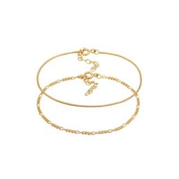 Elli Elli Armband Armkettchen 2er Set Figaro Rund 925 Silber Armbänder & Armreife Damen